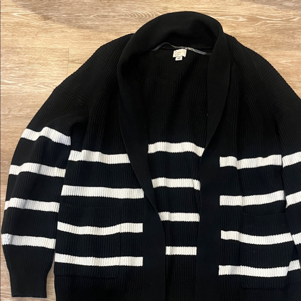 A New Day Black Ribbed Sweater